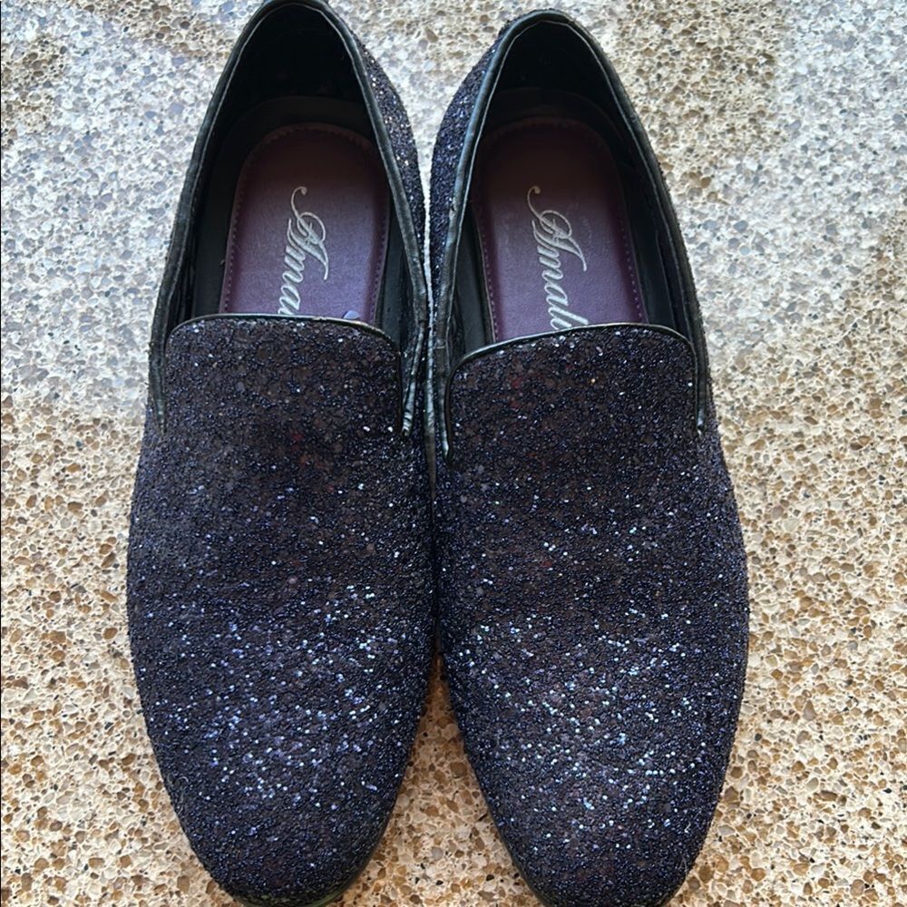 Dance 🕺 in Amalfi Purple Glitter ✨ & Sparkle ✨ Loafers 👞 👞 Sleek Slip-Ons 🪩